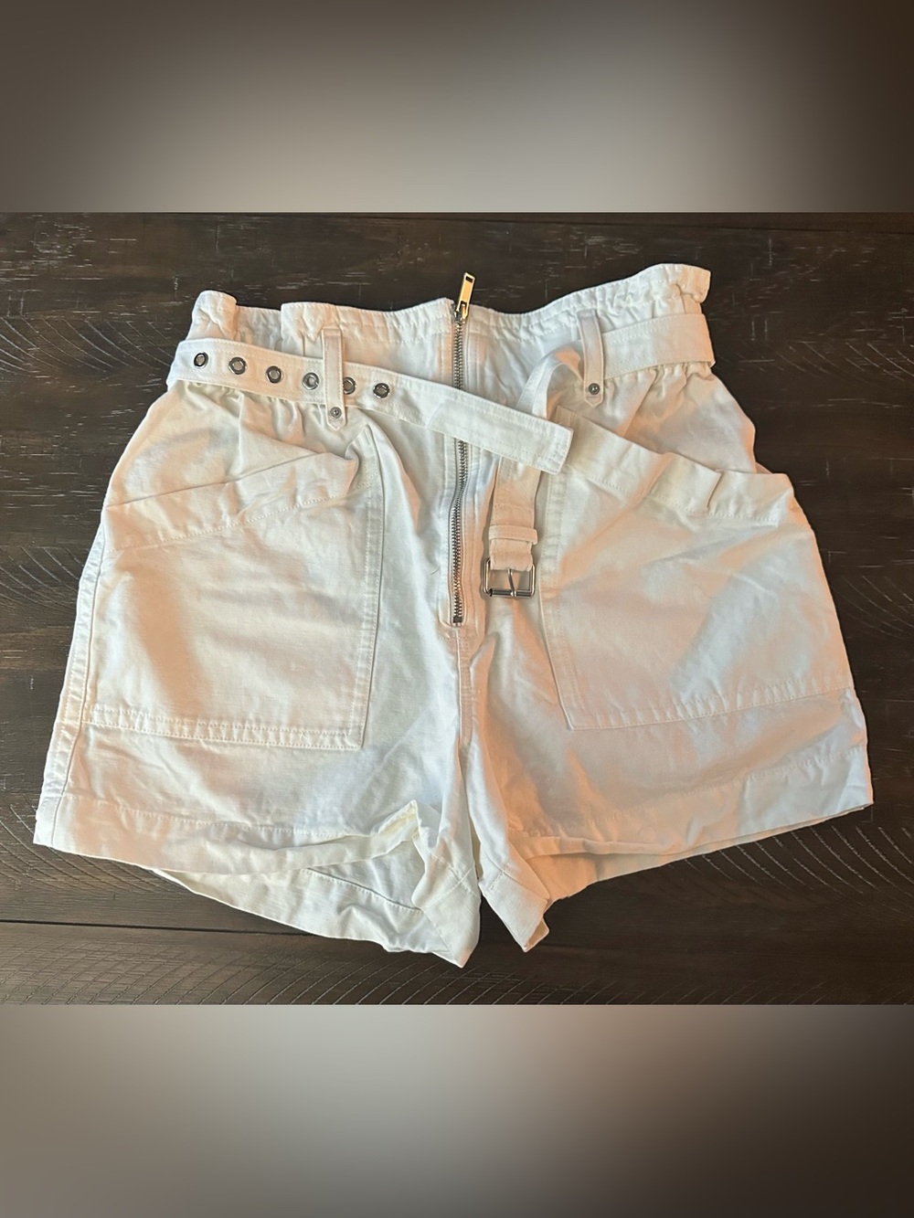 Banana Republic White High-Rise Utility Shorts - Size 8